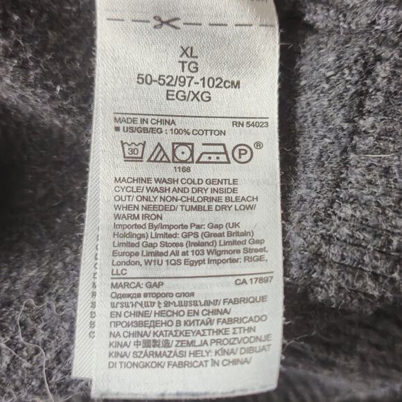 Gap Men's 100% Cotton Slub Sweater Charcoal Gray Size XL - Picture 5 of 6